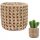  Duwen flowerpot, 11 cm x 11 x 10.5 cm, diameter 11 cm, ceramic in brown and beige tones