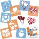  Templates for children (8 pcs.) / 15x15cm / HEARTS