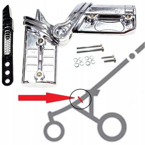  Folding hinge, oval chrome-plated stroller frame