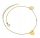  Gold-plated leg bracelet with two hearts