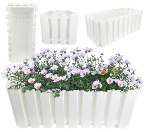  Prosperplast flowerpot 38 cm x 18 x 16.2 cm, white plastic