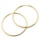  Silver earrings gold plated 925 smooth circles 50 mm