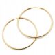  Silver earrings gold plated 925 smooth circles 50 mm