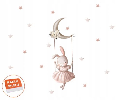  Wall sticker rabbit peonies for children