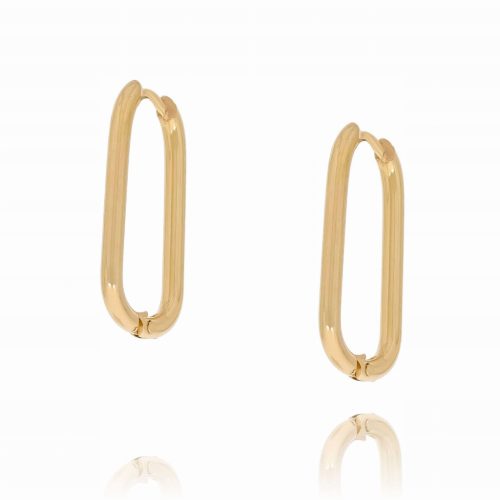  Stainless steel ellipse earrings, gold color