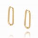  Stainless steel ellipse earrings, gold color