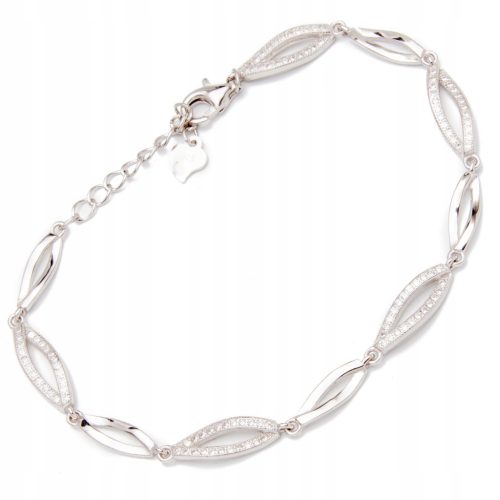  Silver Bracelet 925 long waves