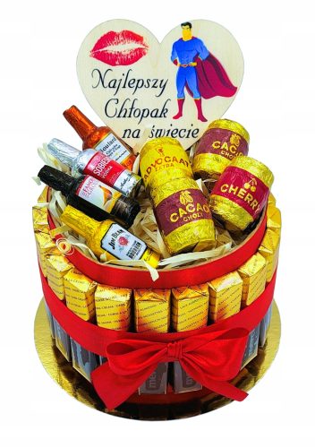  MERCI Cake Gift Basket Sweets Set Birthday Guy prezentibalon_pl