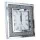 Clock for home Sofer white, silver wall clock, 50 cm