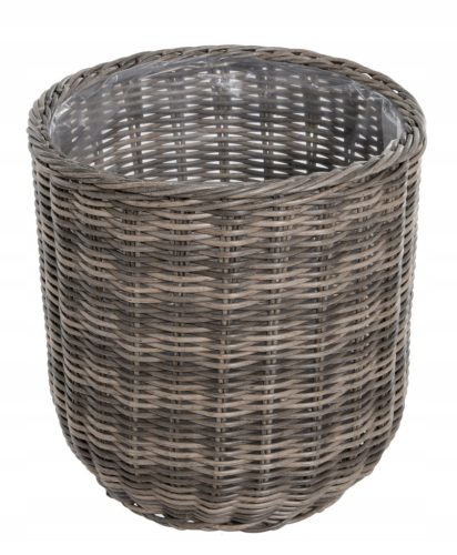  OTE flowerpot 38 cm x 38 x 51 cm, plastic, grey and silver tones