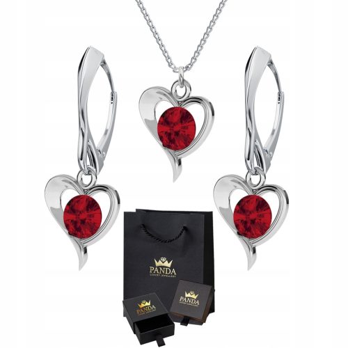  Silver Heart Jewelry Set Wedding Set