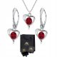  Silver Heart Jewelry Set Wedding Set