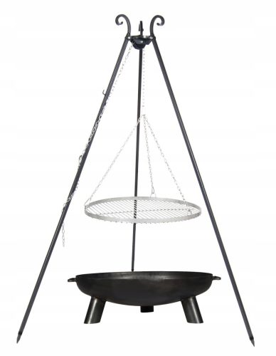  GARDEN GRILL HANGING TRIPOD FIREPLACE 70CM