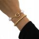  SET OF 2 X GOLD PEARL BRACELET BOHO PEARLS