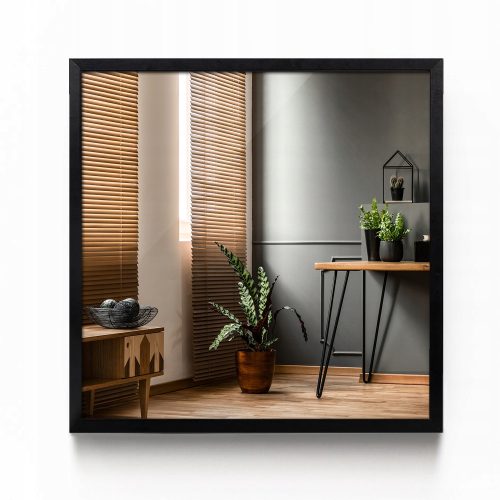 Bathroom mirror wall mirror Tulup, square, wooden frame, 500 x 500 mm