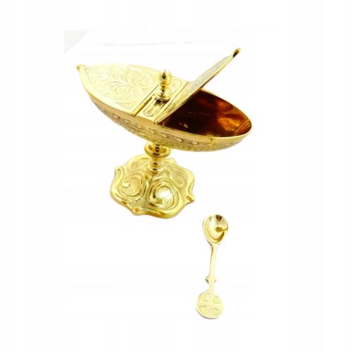  LITURGICAL BOAT, HEIGHT 13CM, WIDTH 17CM, BRASS