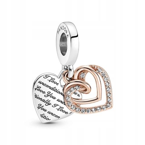  Charm Silver on Pandora Double Intertwined Hearts