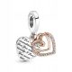  Charm Silver on Pandora Double Intertwined Hearts