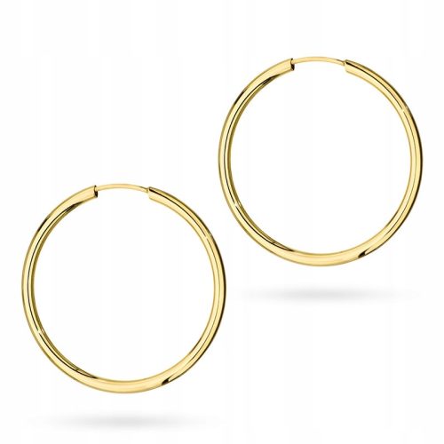  GOLD HOOP EARRINGS 25mm pr. 585 CIRCLE RING 14k