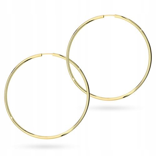  GOLD HOOP EARRINGS 50mm pr. 585 CIRCLE RING 14k