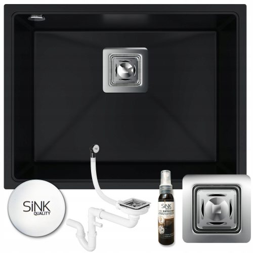 Sink Quality Argon 60 Single Bowl Sink, Black Granite