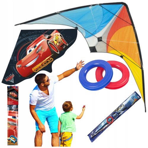 2x LARGE ACROBATIC KITES + 3 cars FOR CHILDREN