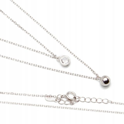  Silver necklace 925 ball with zircon pendant