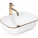 Rea Belinda Gold Edge rectangular countertop washbasin