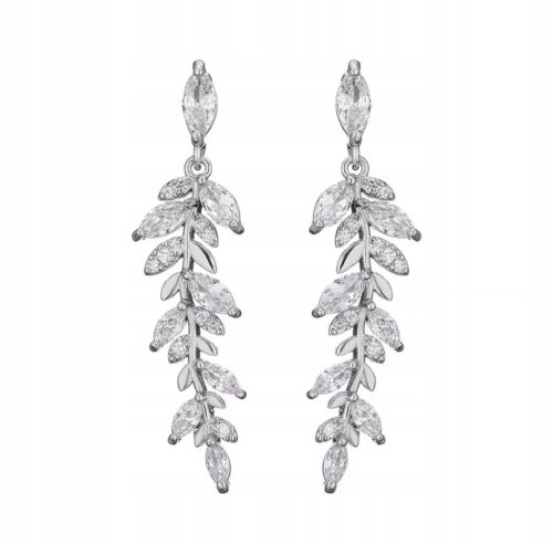  Silver earrings steel zircons crystals