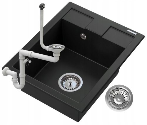 Granitan SAMOS single-bowl sink, black granite