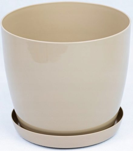  BratGO flowerpot 28 cm x 28 x 25.1 cm diameter 28 cm plastic in the colors brown and beige