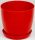  BratGO flowerpot 28 cm x 28 x 25.1 cm diameter 28 cm plastic in red tones