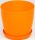  BratGO flowerpot 28 cm x 28 x 25.1 cm diameter 28 cm plastic in orange tones