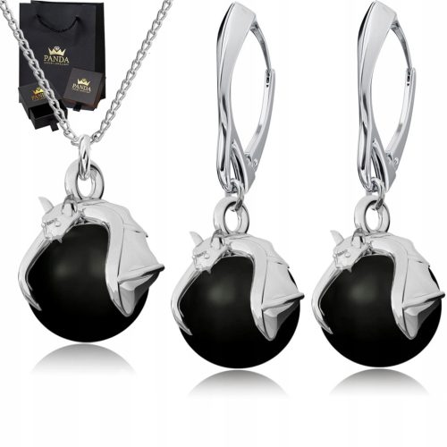  Silver Jewelry Set Bat Pearl Set