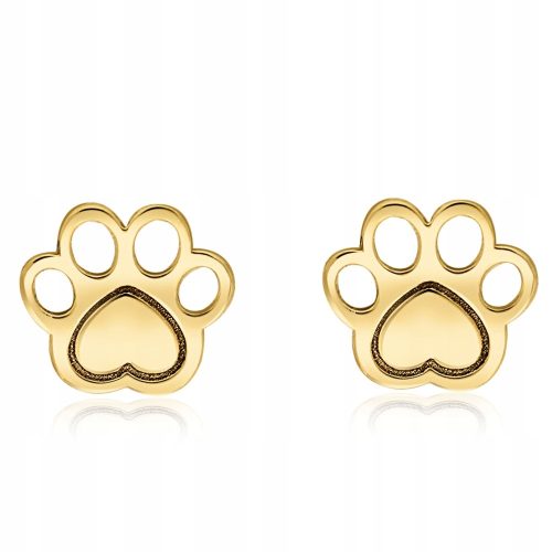  Gold plated earrings - Dog love 925