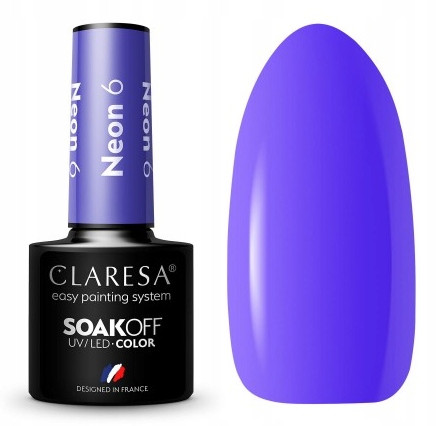  CLARESA Hybrid nail polish NEON 6 PURPLE 7015