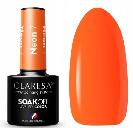  CLARESA Hybrid nail polish NEON 7 ORANGE 7022