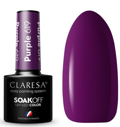 Hybrid nail polish Claresa Color nail polish Shades of purple Purple 619