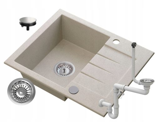 Granitan TINOS single-bowl sink, beige granite tones