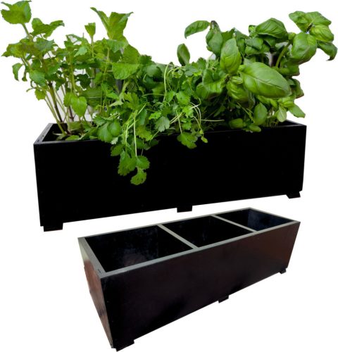  Flowerpot 65JITCYKD6 40 cm x 14 x 12 cm wood black