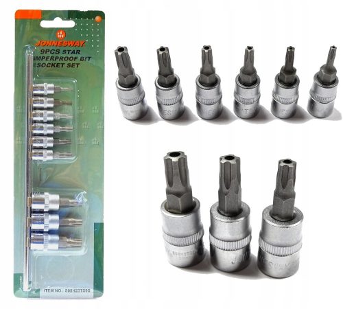  Jonnesway Torx Allen key set with 1/4" and 3/8" sockets S08H23TS9S