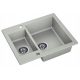 Moderno Annie one-and-a-half-bowl washbasin, grey granite tones