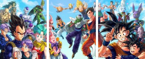  3x PEINTURE MURALE HISTOIRE DE DRAGON BALL 50x70