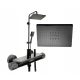 Stellman two-handle wall-mounted bath and shower faucet, black