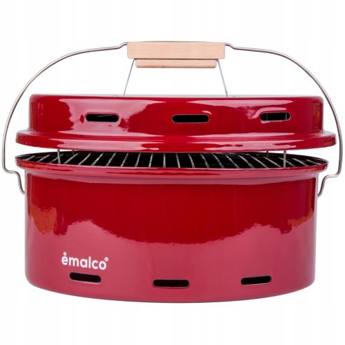  SALE Burgundy enameled tourist grill camping, barbeque, expedition