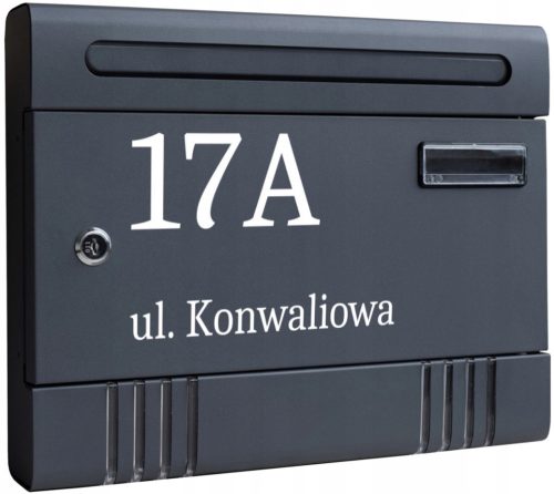 Accessories for gates, fences and doors K1 letterbox anthracite - UV lettering