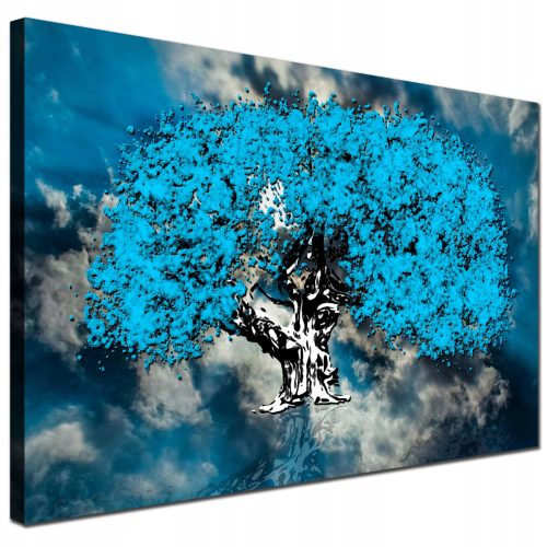 Images au mur IMAGE sur toile salon avec arbre gris et bleu