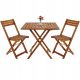 Tables et chaises de jardin pour la terrasse Table et chaises en bois Deuba, beige et marron classique