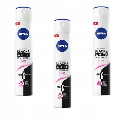  Nivea Black & White 3 x 200 ml Antitranspirantien