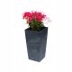 Pots and planters for outdoor and garden Valle Verde flowerpot 27 cm x 27 x 50 cm made of plastic in the colors grey and silver